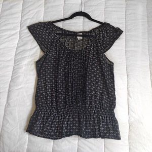 Black Sheer Patterned Top